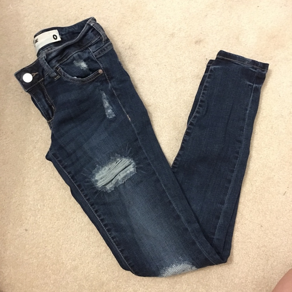 Brand New Dark Wash Garage Ripped Jeans